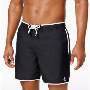 Original Penguin Men's The Earl Volley Swim Shorts Black Size 32